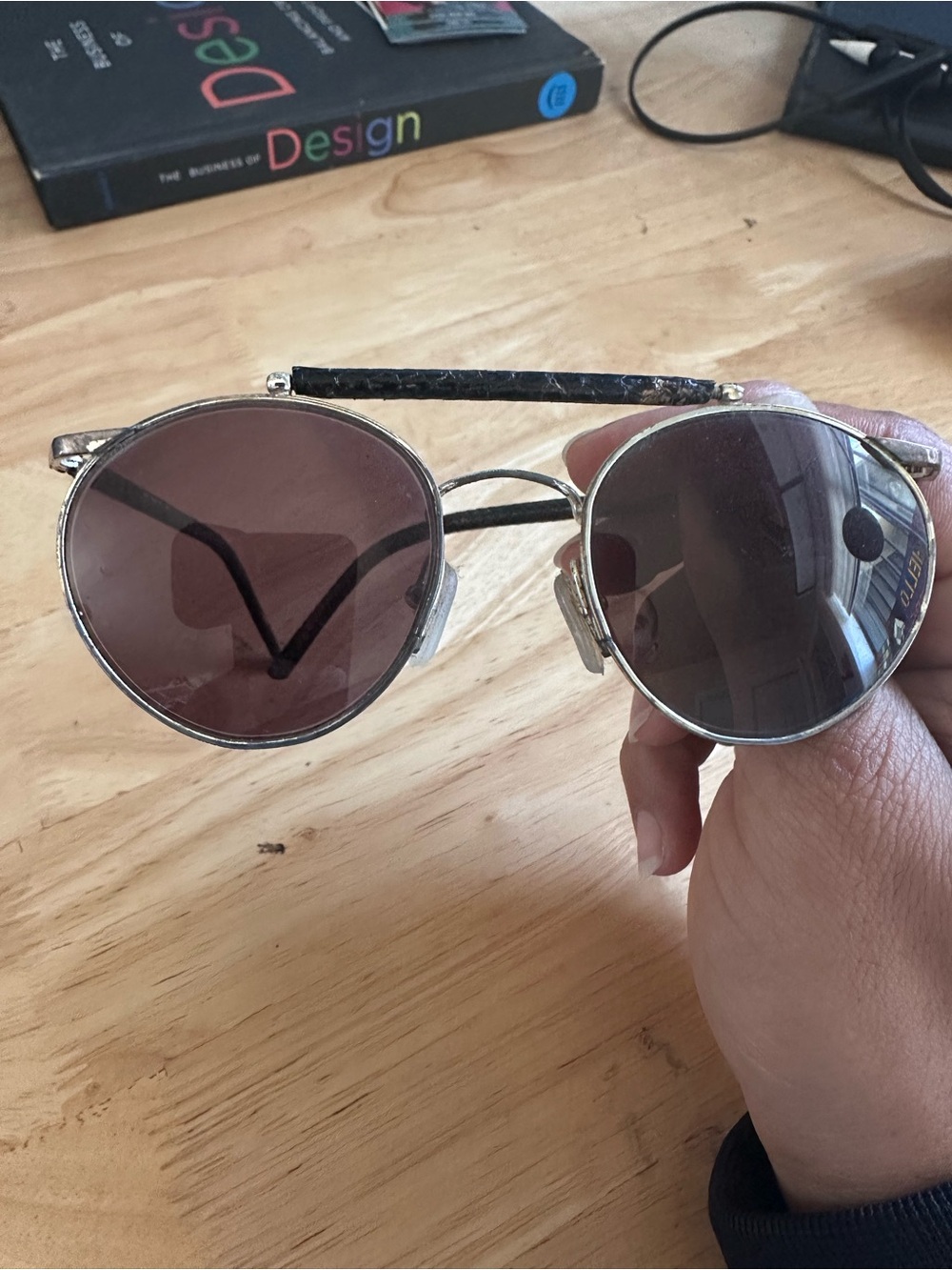 Vintage snakeskin covered prescription sunglasses
